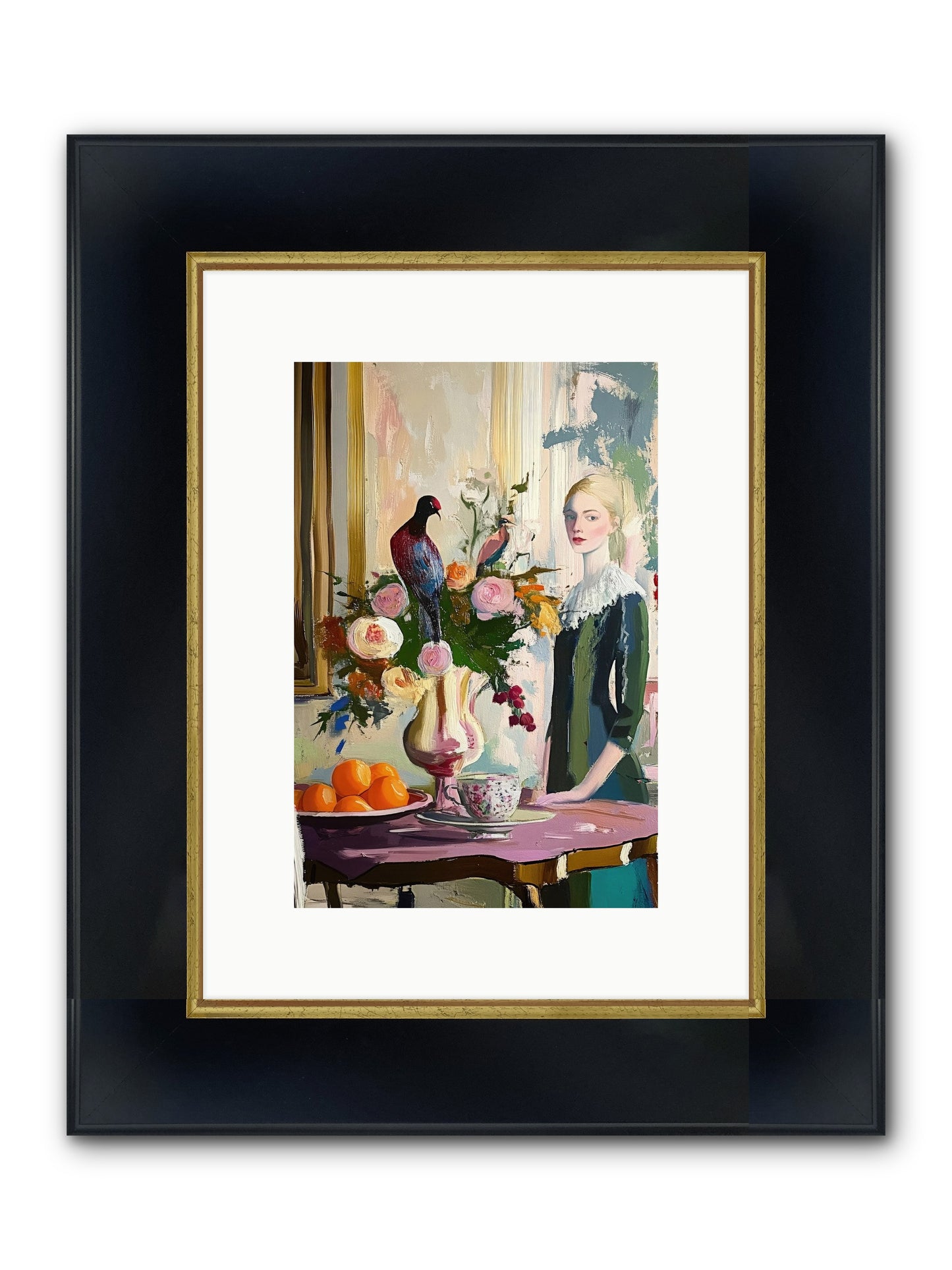 Midnight In The Orangery Framed Print - Wide Black w/Gold 8x12