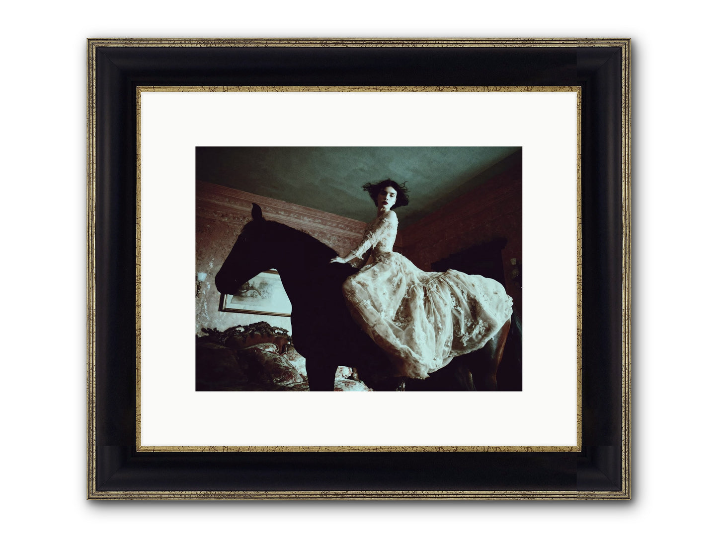 Midnight Inherited Framed Print - Black & Gold 12x9