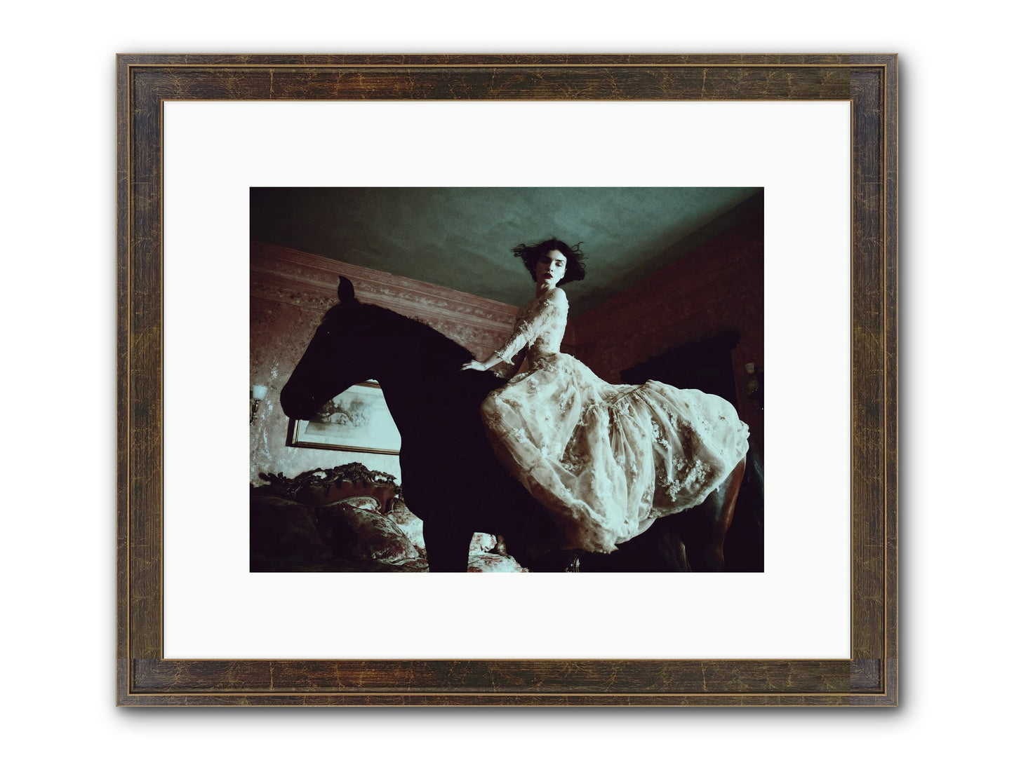 Midnight Inherited Framed Print - Slimwoods Black/Gold 12x9