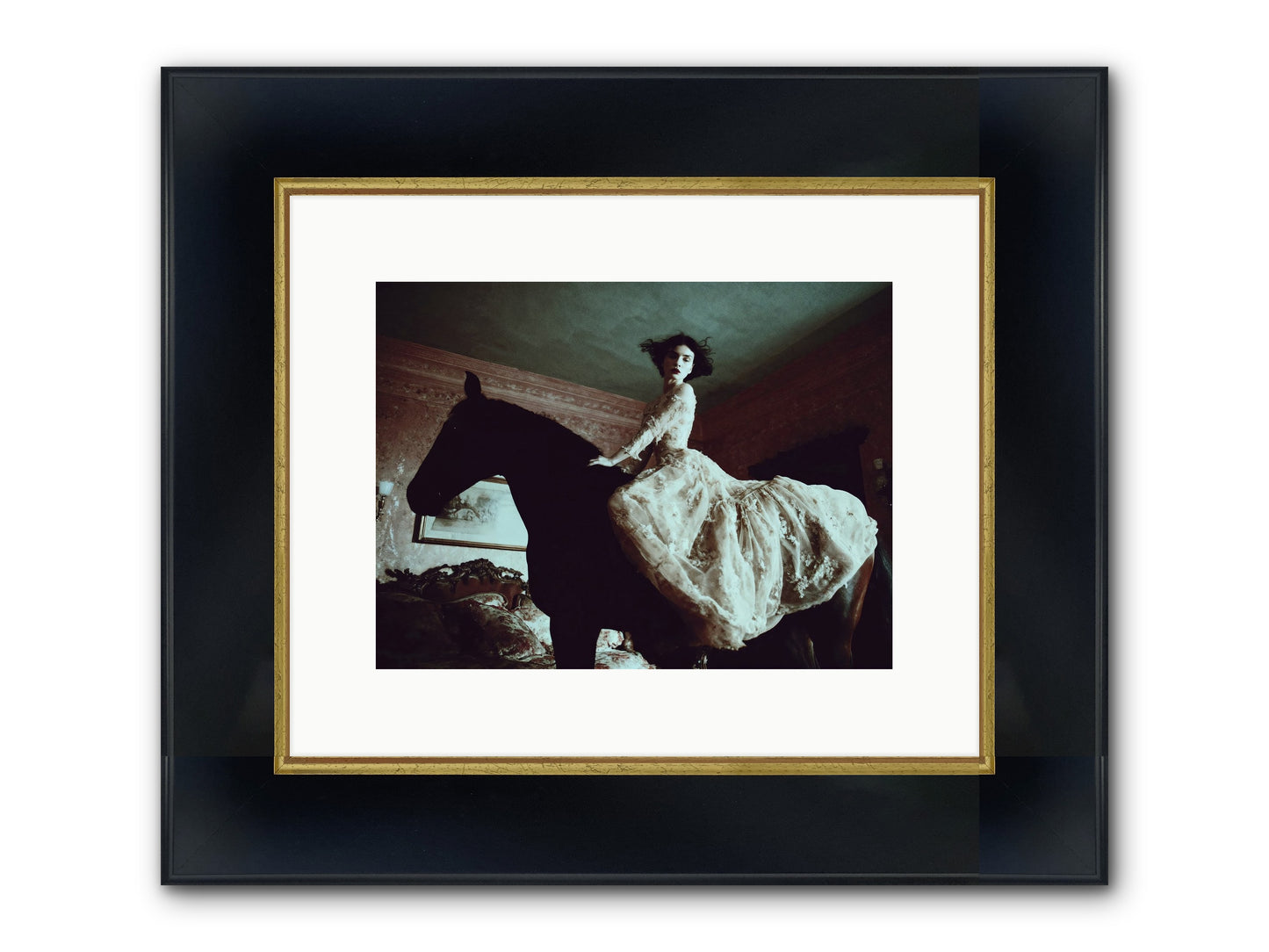 Midnight Inherited Framed Print - Wide Black w/Gold 12x9