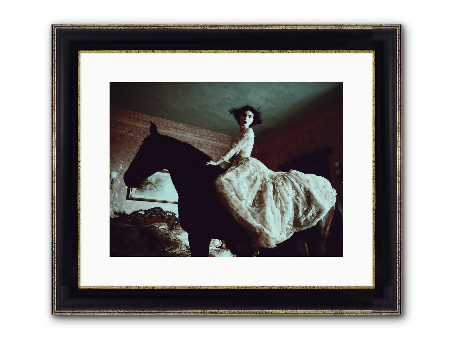 Midnight Inherited Framed Print - Black & Gold 16x12