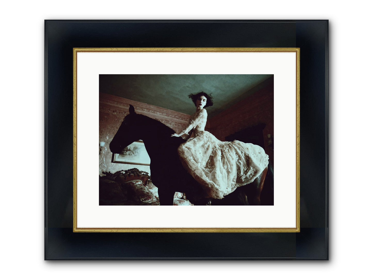 Midnight Inherited Framed Print - Wide Black w/Gold 16x12