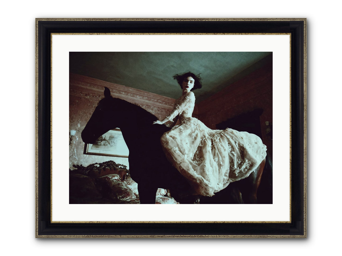 Midnight Inherited Framed Print - Black & Gold 24x18
