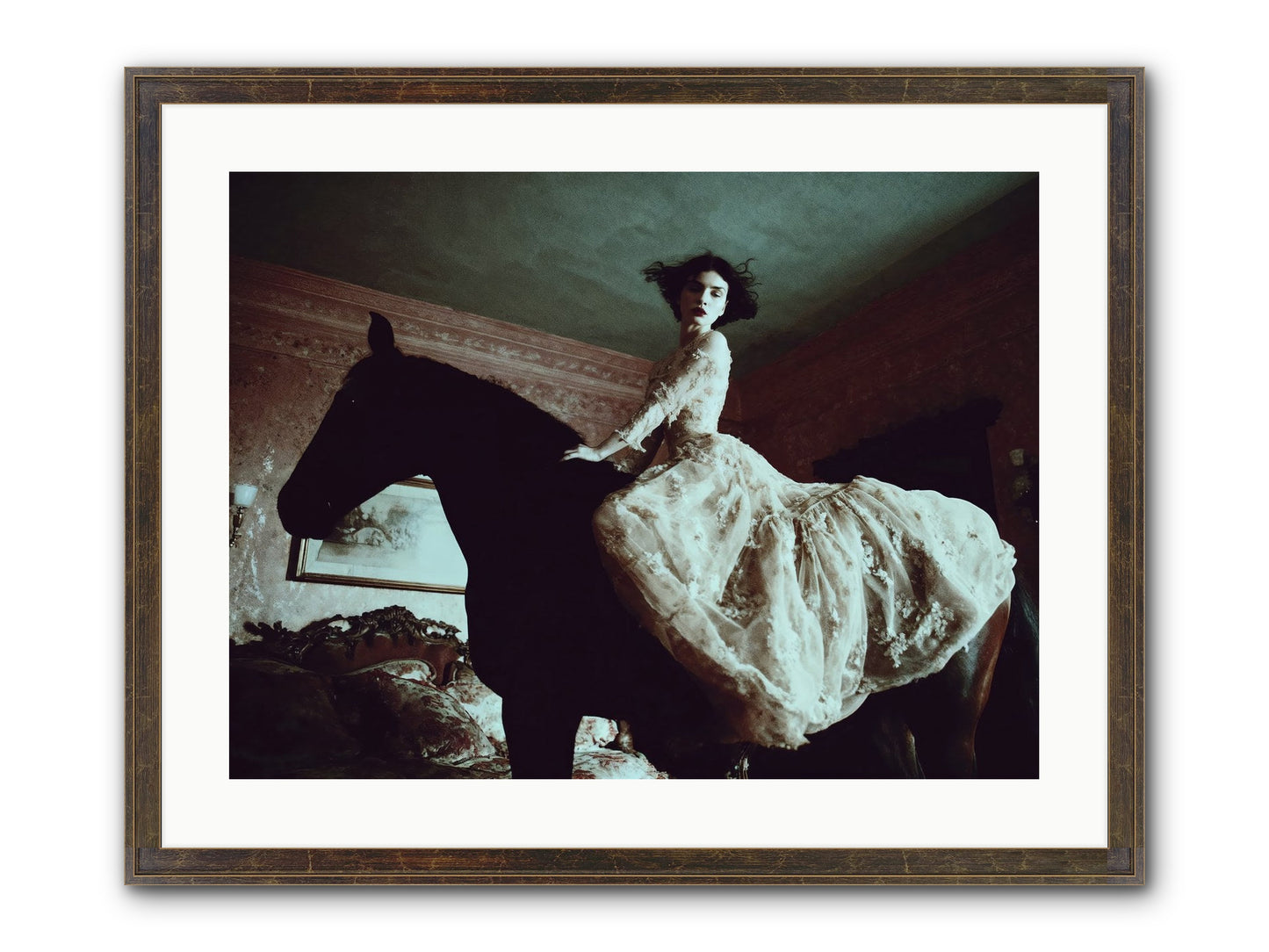 Midnight Inherited Framed Print - Slimwoods Black/Gold 24x18