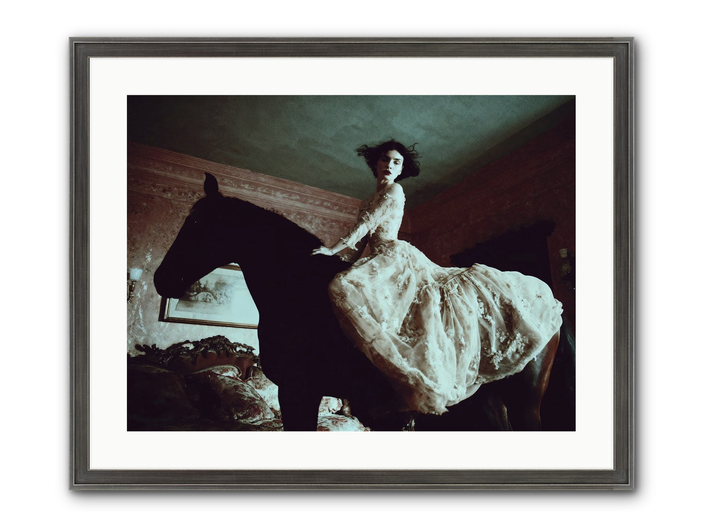 Midnight Inherited Framed Print - Slimwoods Black/Silver 24x18