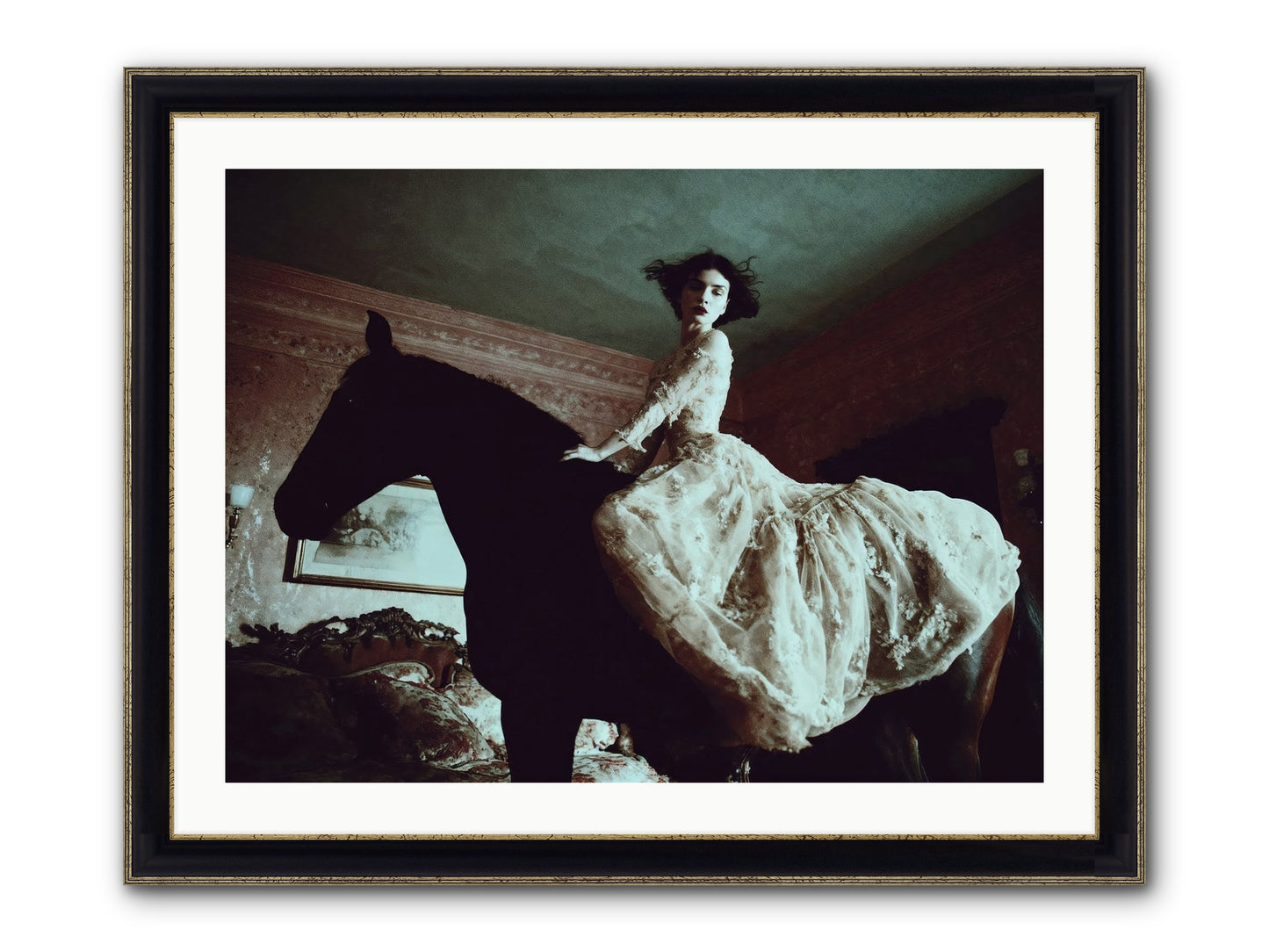 Midnight Inherited Framed Print - Black & Gold 32x24