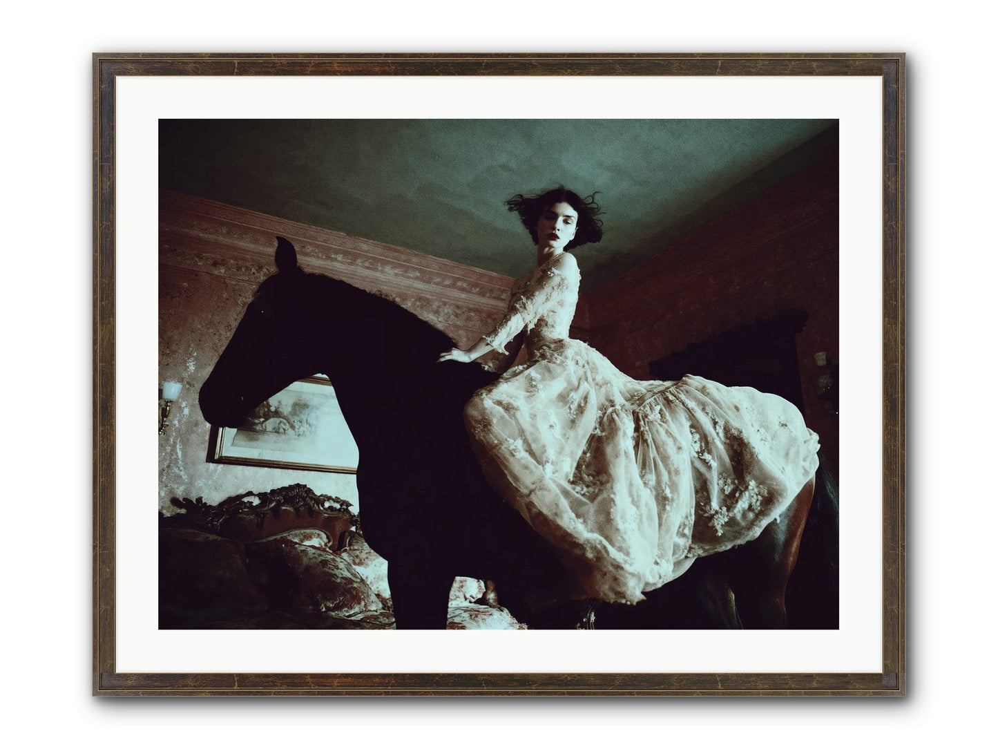 Midnight Inherited Framed Print - Slimwoods Black/Gold 32x24