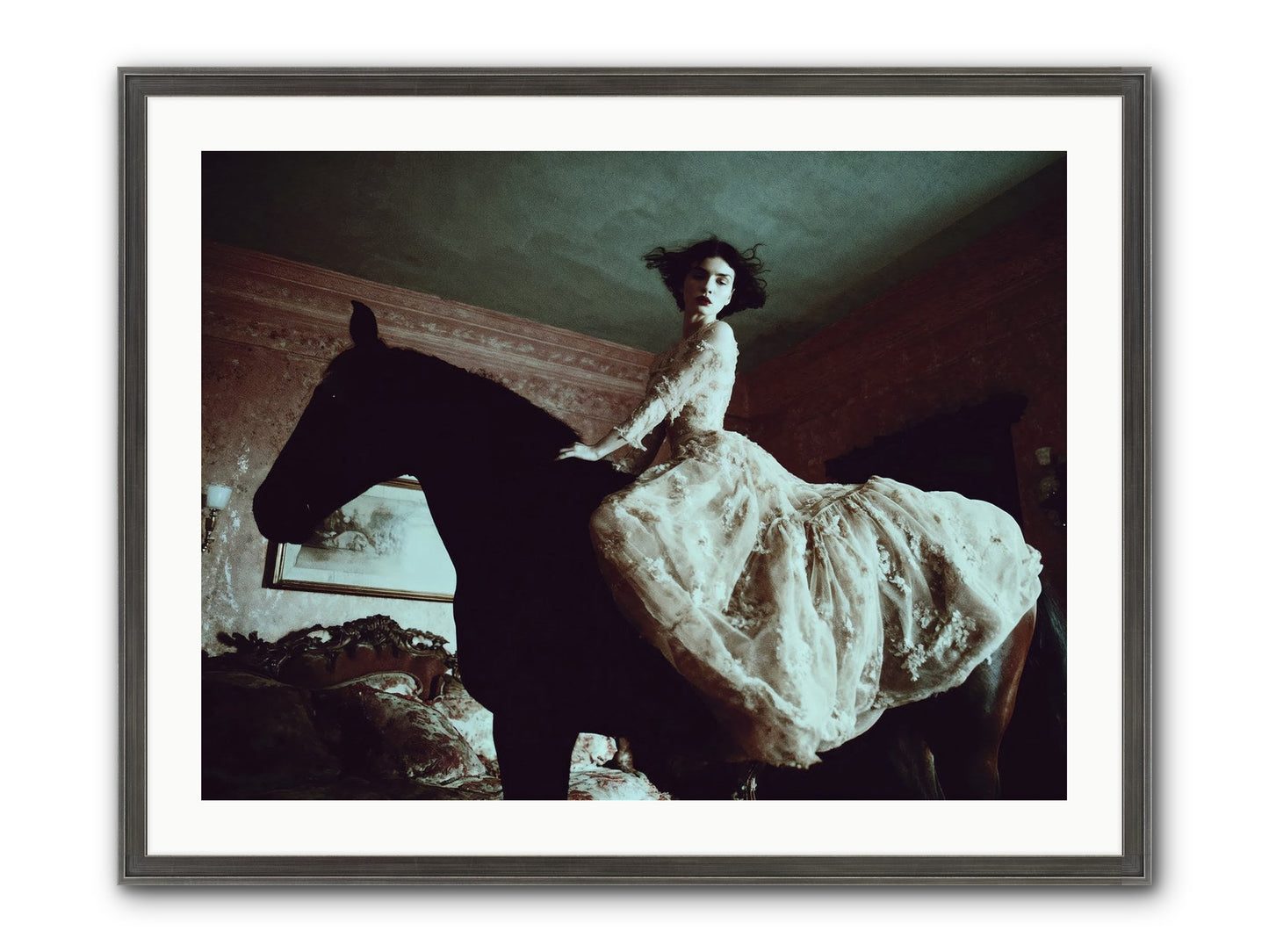 Midnight Inherited Framed Print - Slimwoods Black/Silver 32x24