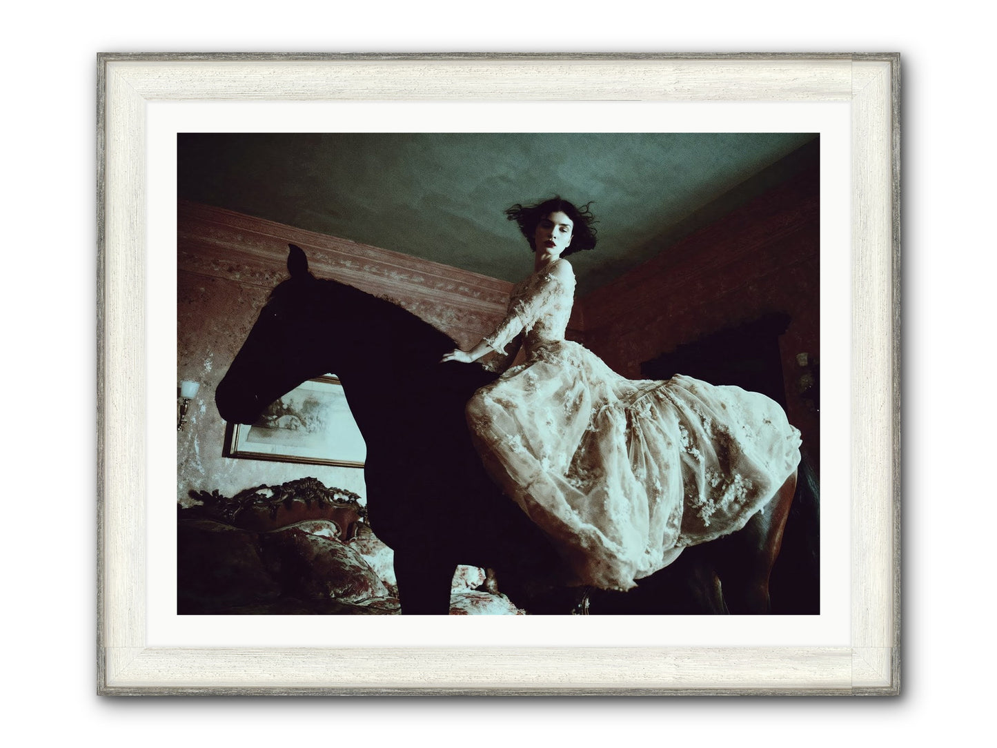 Midnight Inherited Framed Print - Driftwood White 40x30