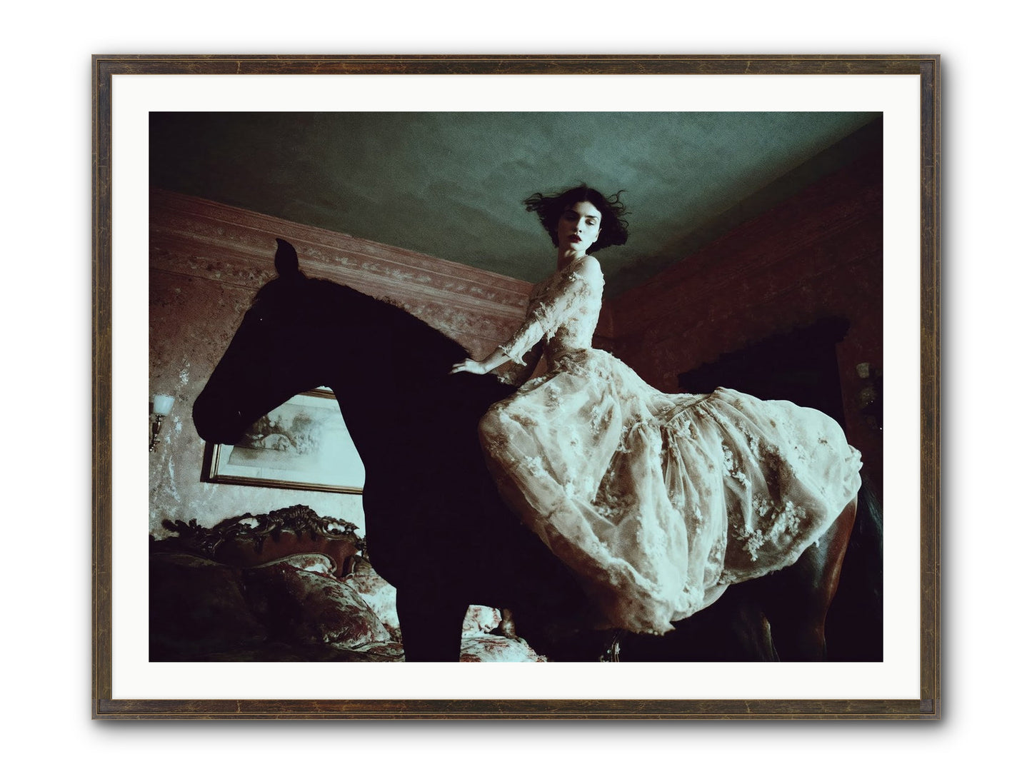 Midnight Inherited Framed Print - Slimwoods Black/Gold 40x30