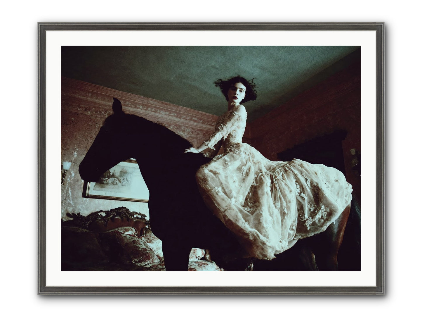 Midnight Inherited Framed Print - Slimwoods Black/Silver 40x30