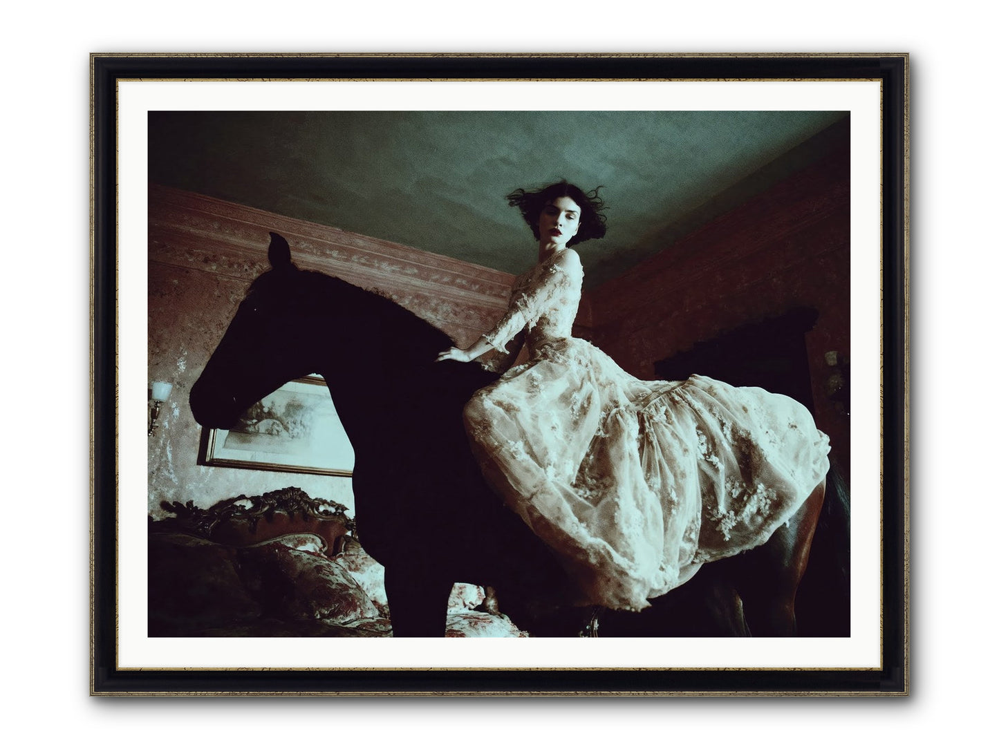 Midnight Inherited Framed Print - Black & Gold 48x36
