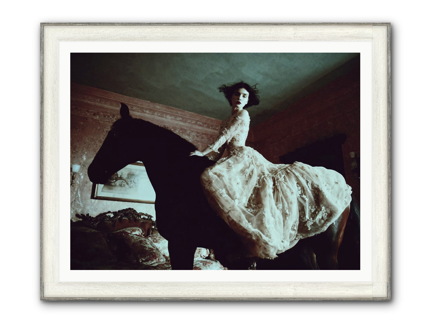 Midnight Inherited Framed Print - Driftwood White 48x36