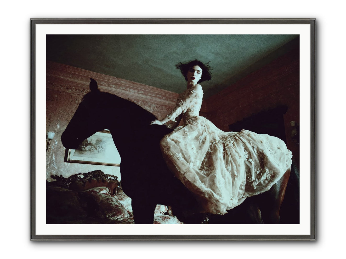 Midnight Inherited Framed Print - Slimwoods Black/Silver 48x36