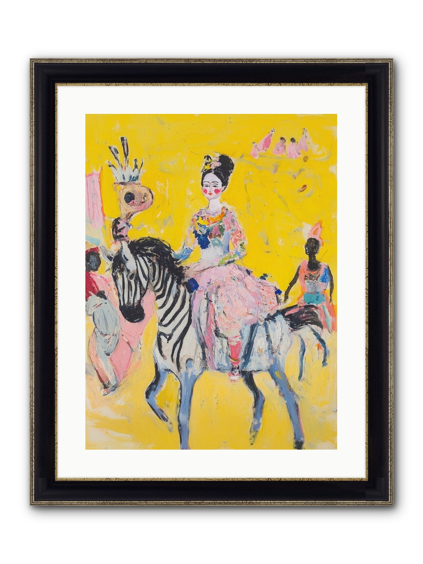Midnight Queen Framed Print - Black & Gold 18x24