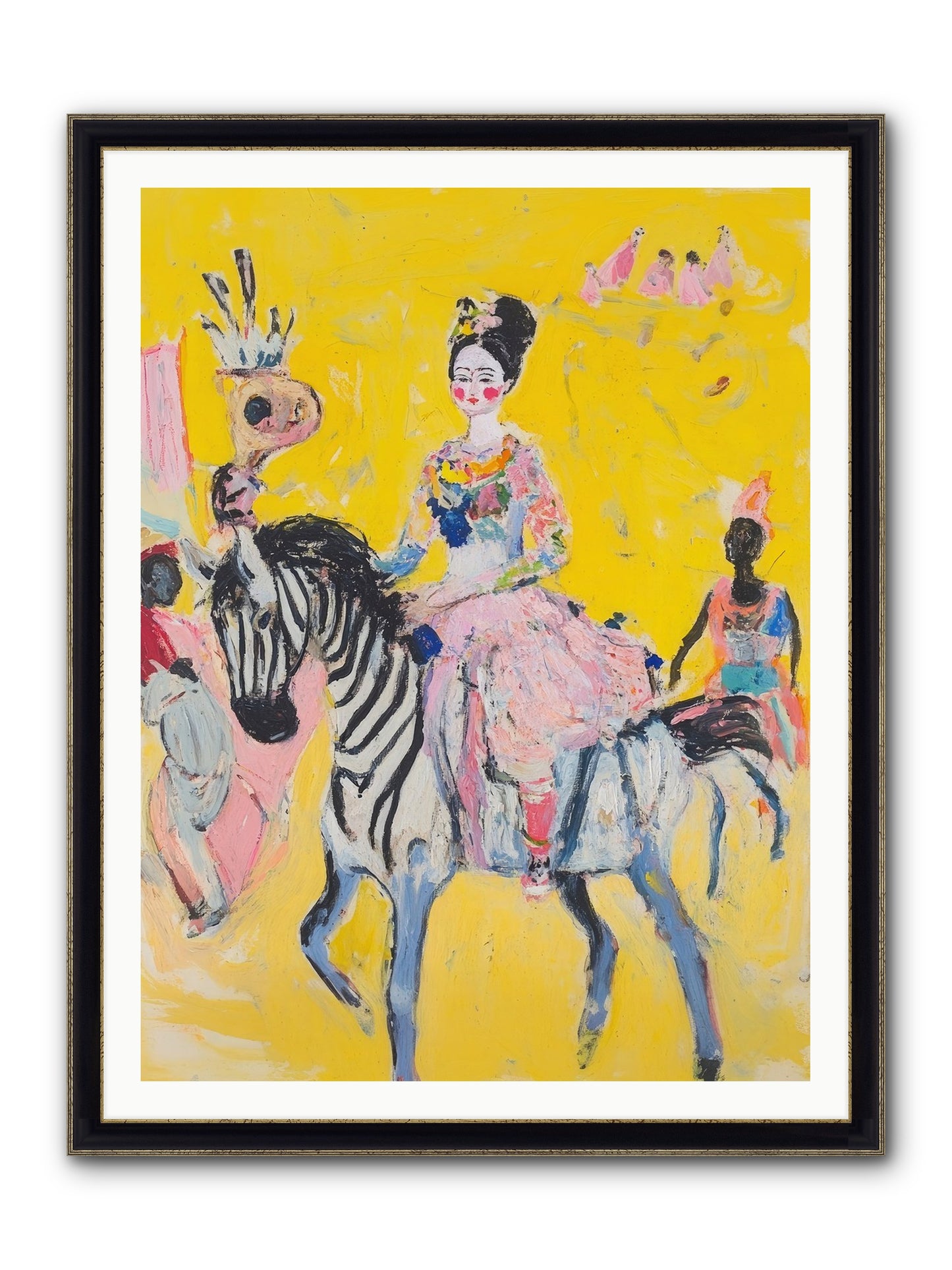 Midnight Queen Framed Print - Black & Gold 36x48