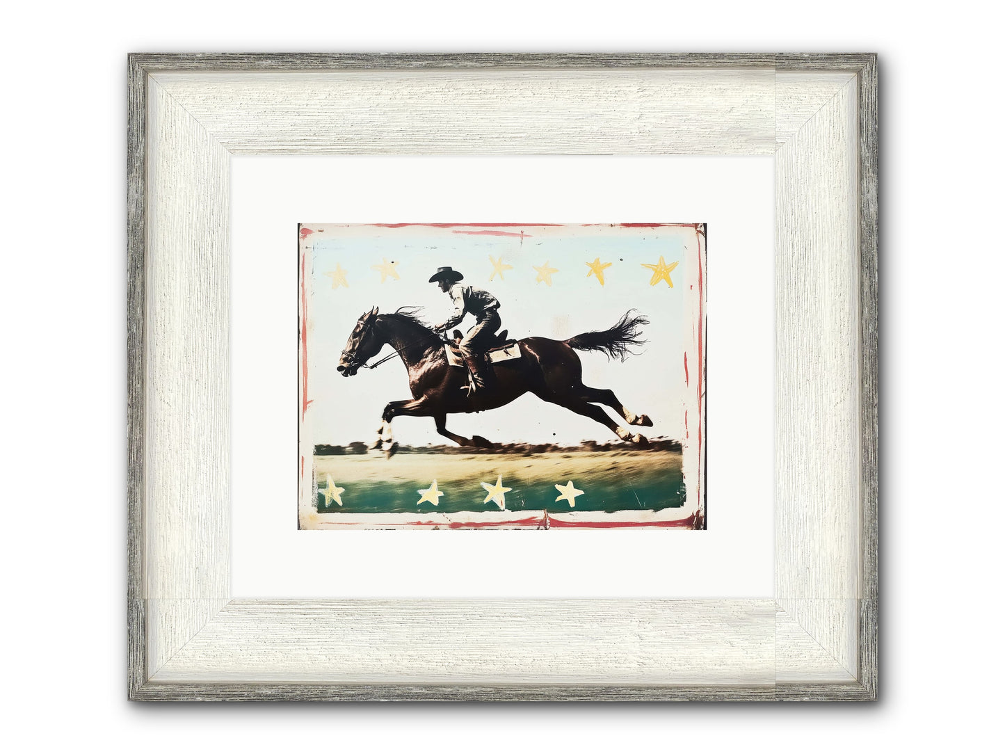 Midnight Runner ( Framed Print - Driftwood White 12x9