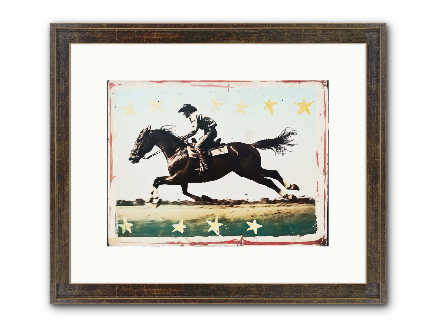 Midnight Runner ( Framed Print - Slimwoods Black/Gold 12x9