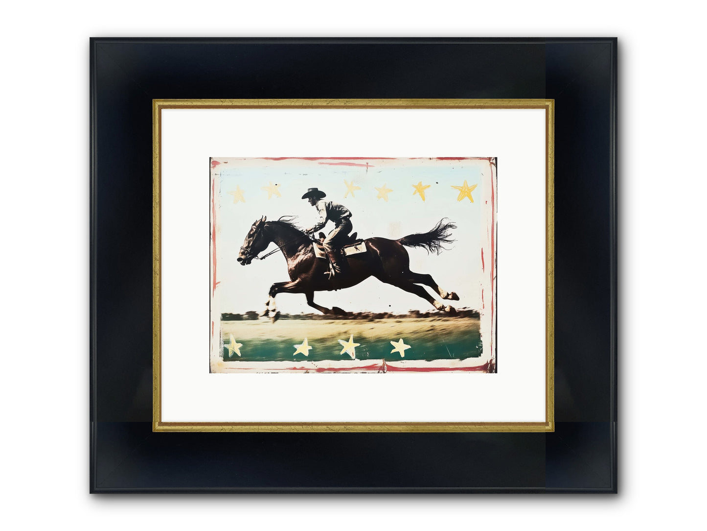 Midnight Runner ( Framed Print - Wide Black w/Gold 12x9
