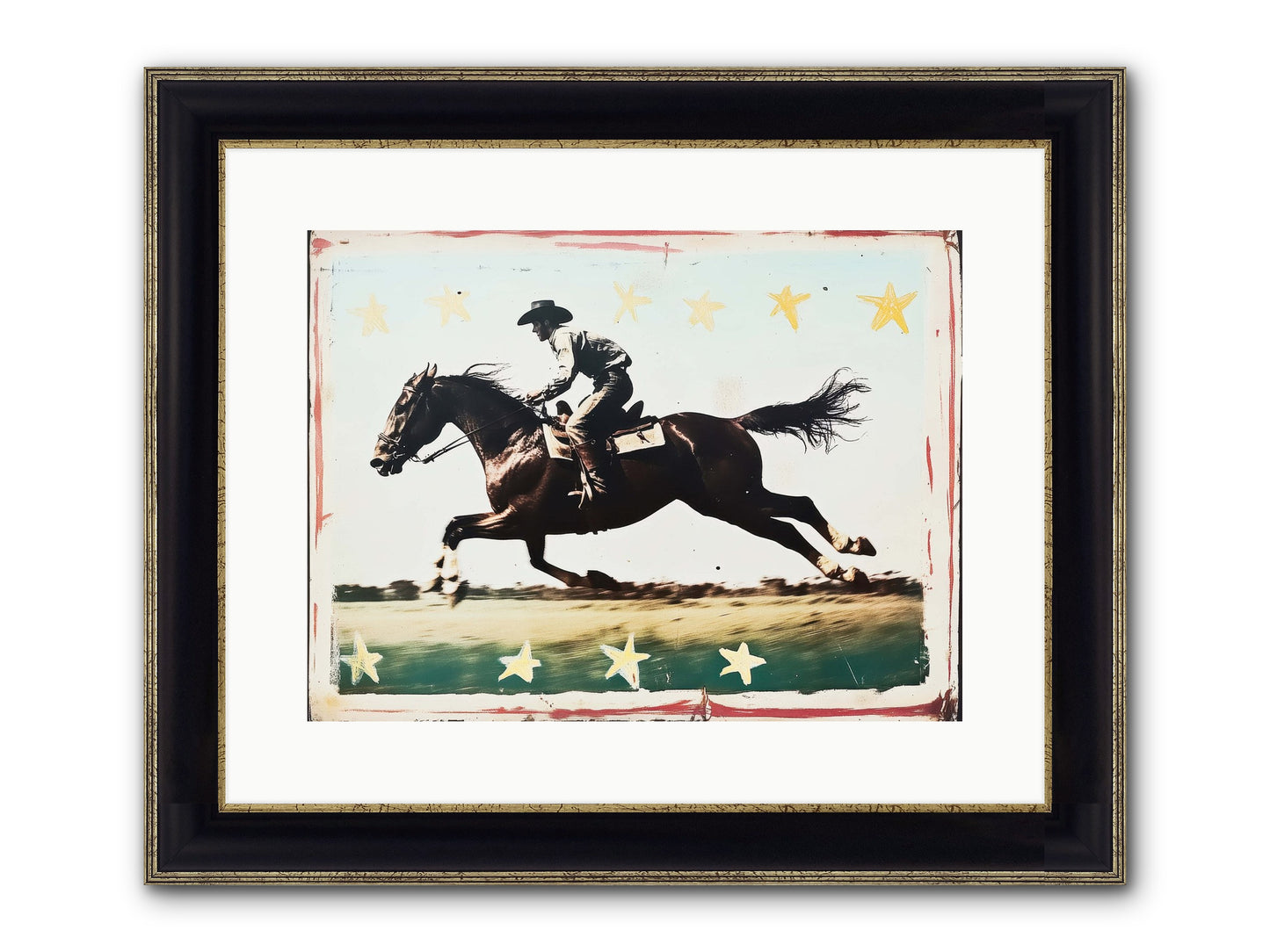 Midnight Runner ( Framed Print - Black & Gold 16x12