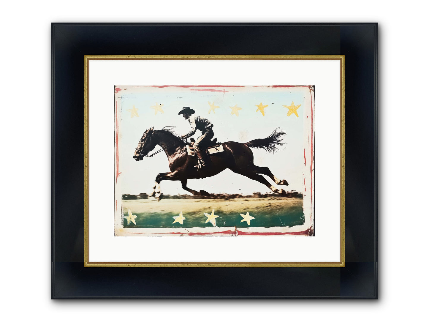 Midnight Runner ( Framed Print - Wide Black w/Gold 16x12