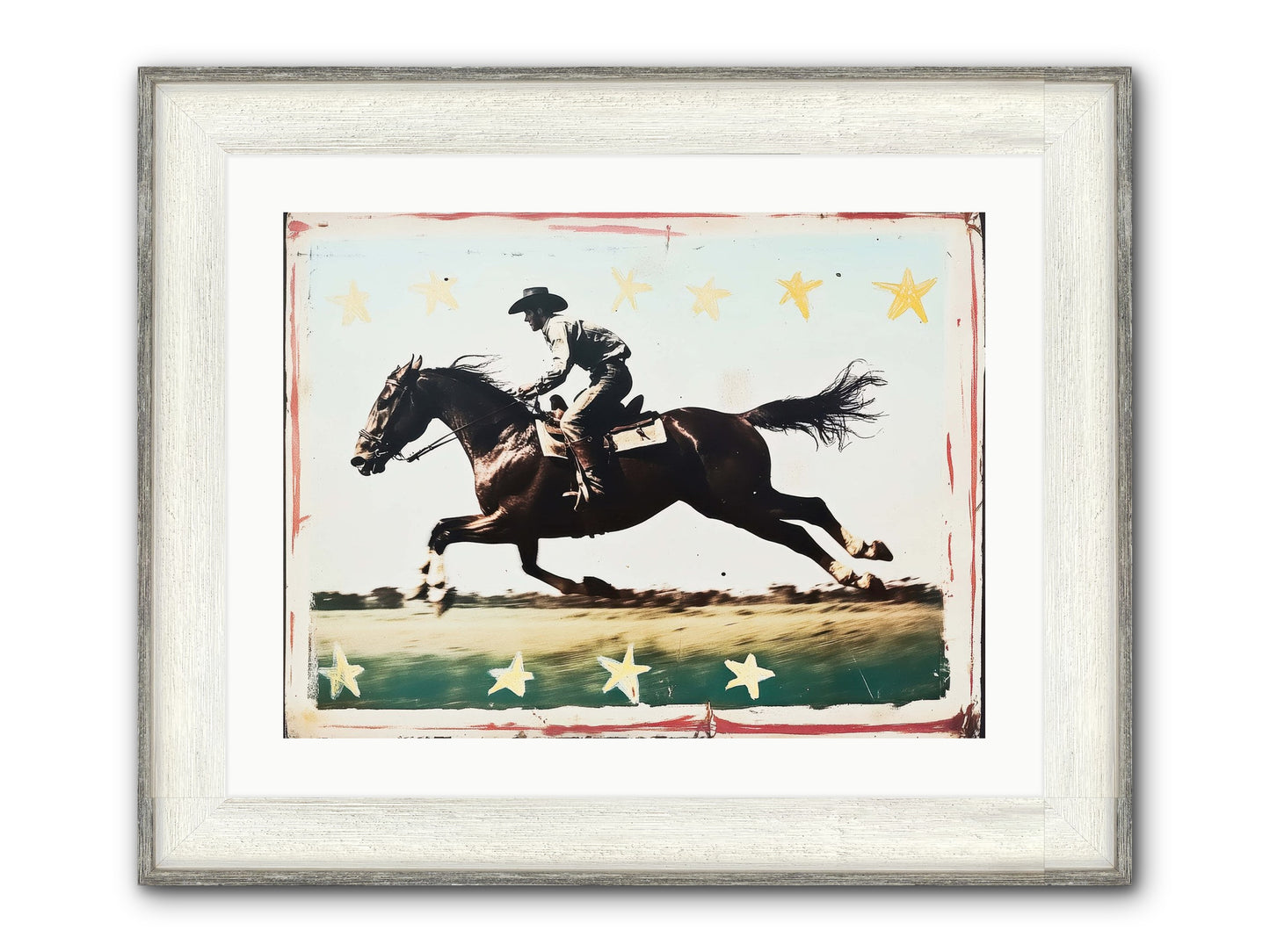 Midnight Runner ( Framed Print - Driftwood White 24x18
