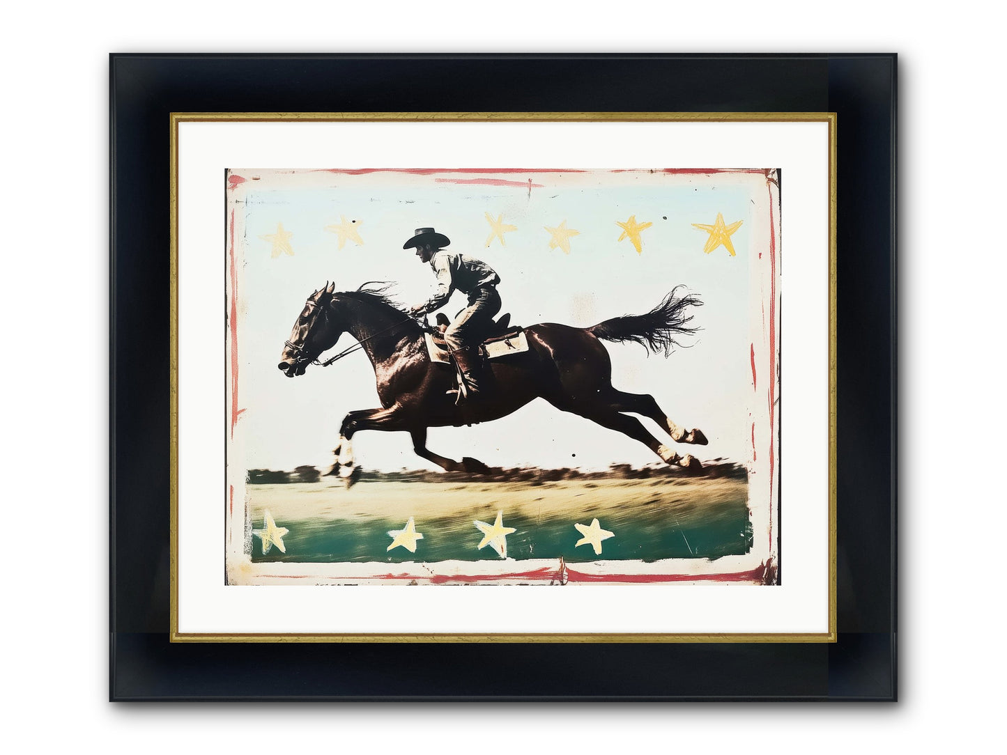 Midnight Runner ( Framed Print - Wide Black w/Gold 24x18