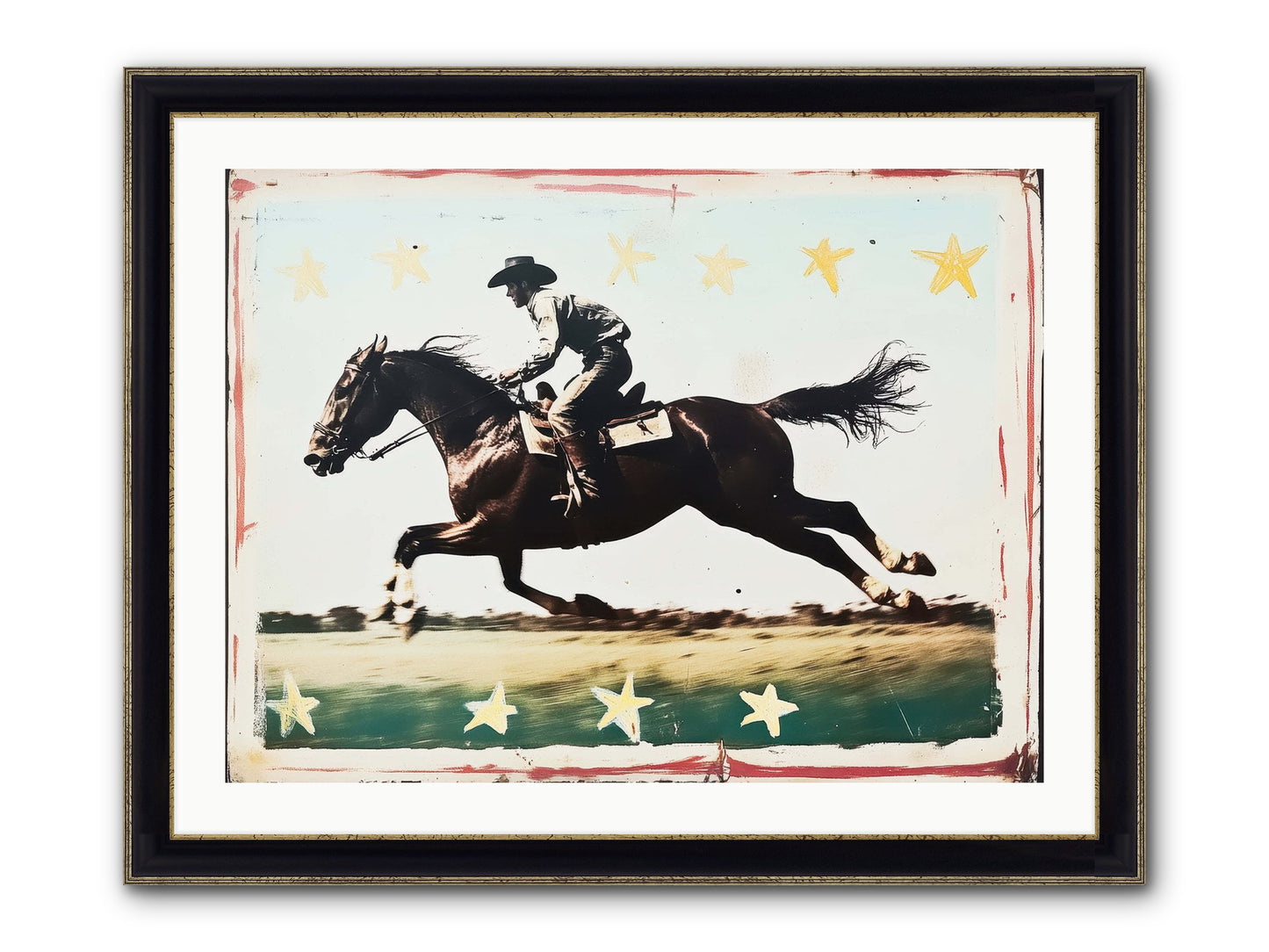 Midnight Runner ( Framed Print - Black & Gold 32x24