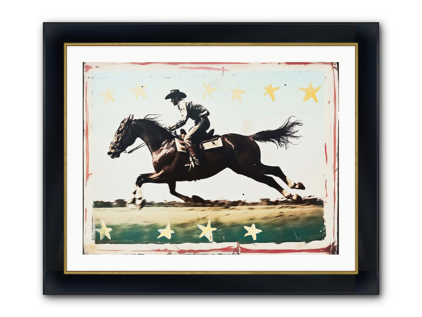 Midnight Runner ( Framed Print - Wide Black w/Gold 32x24