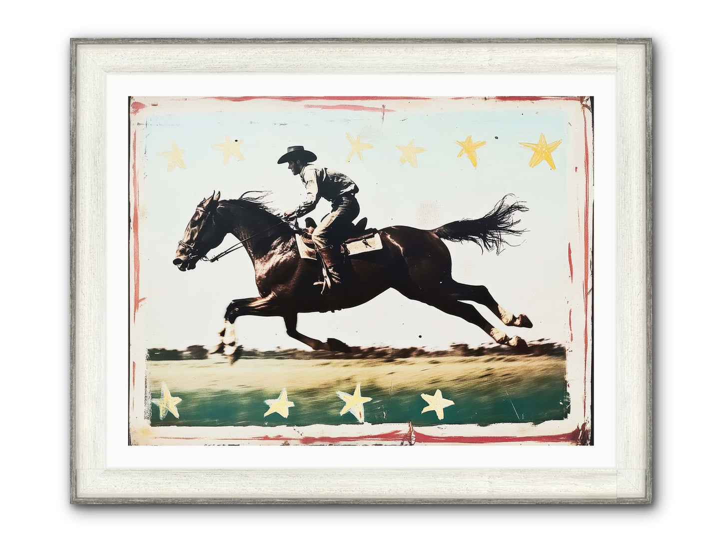 Midnight Runner ( Framed Print - Driftwood White 40x30