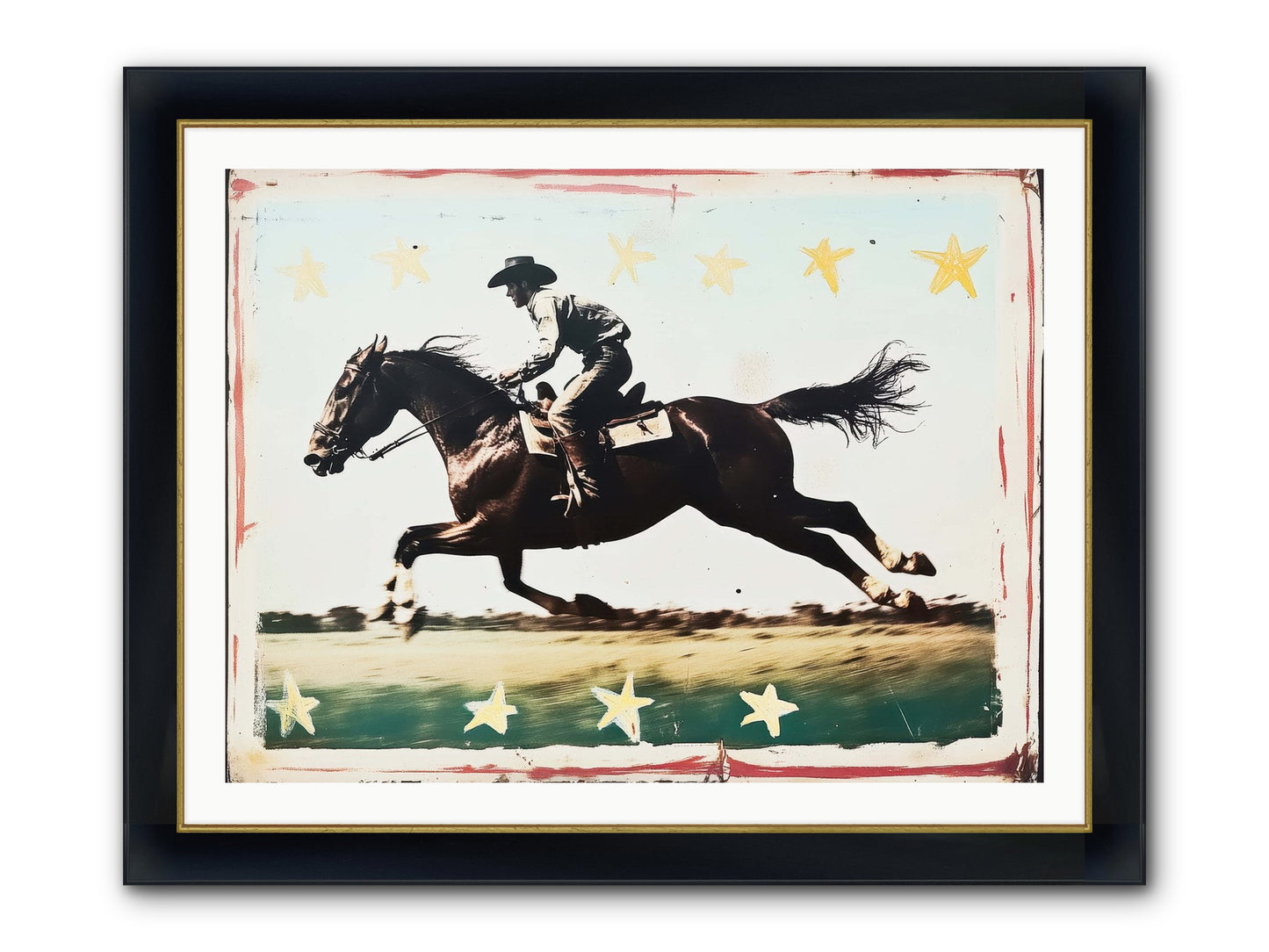 Midnight Runner ( Framed Print - Wide Black w/Gold 40x30