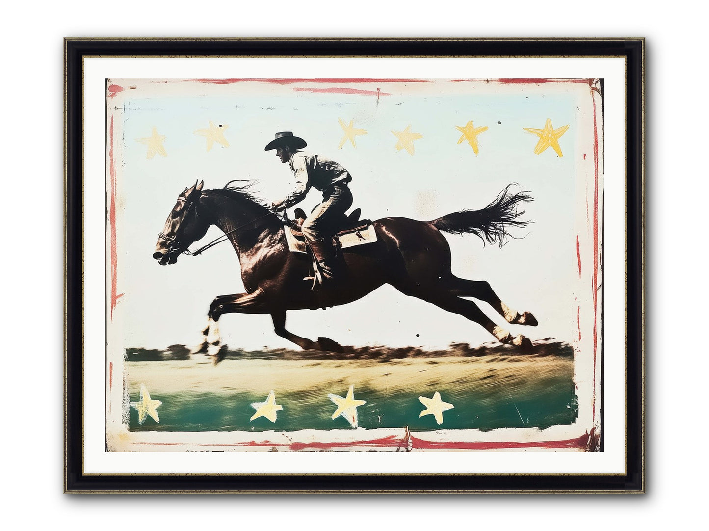 Midnight Runner ( Framed Print - Black & Gold 48x36