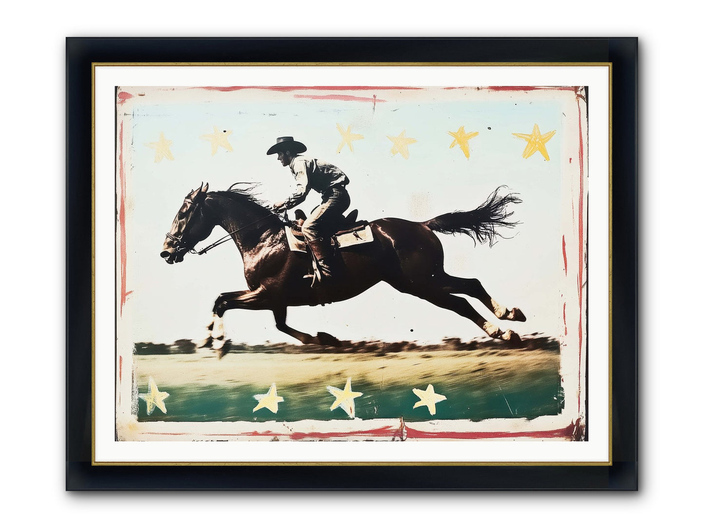Midnight Runner ( Framed Print - Wide Black w/Gold 48x36