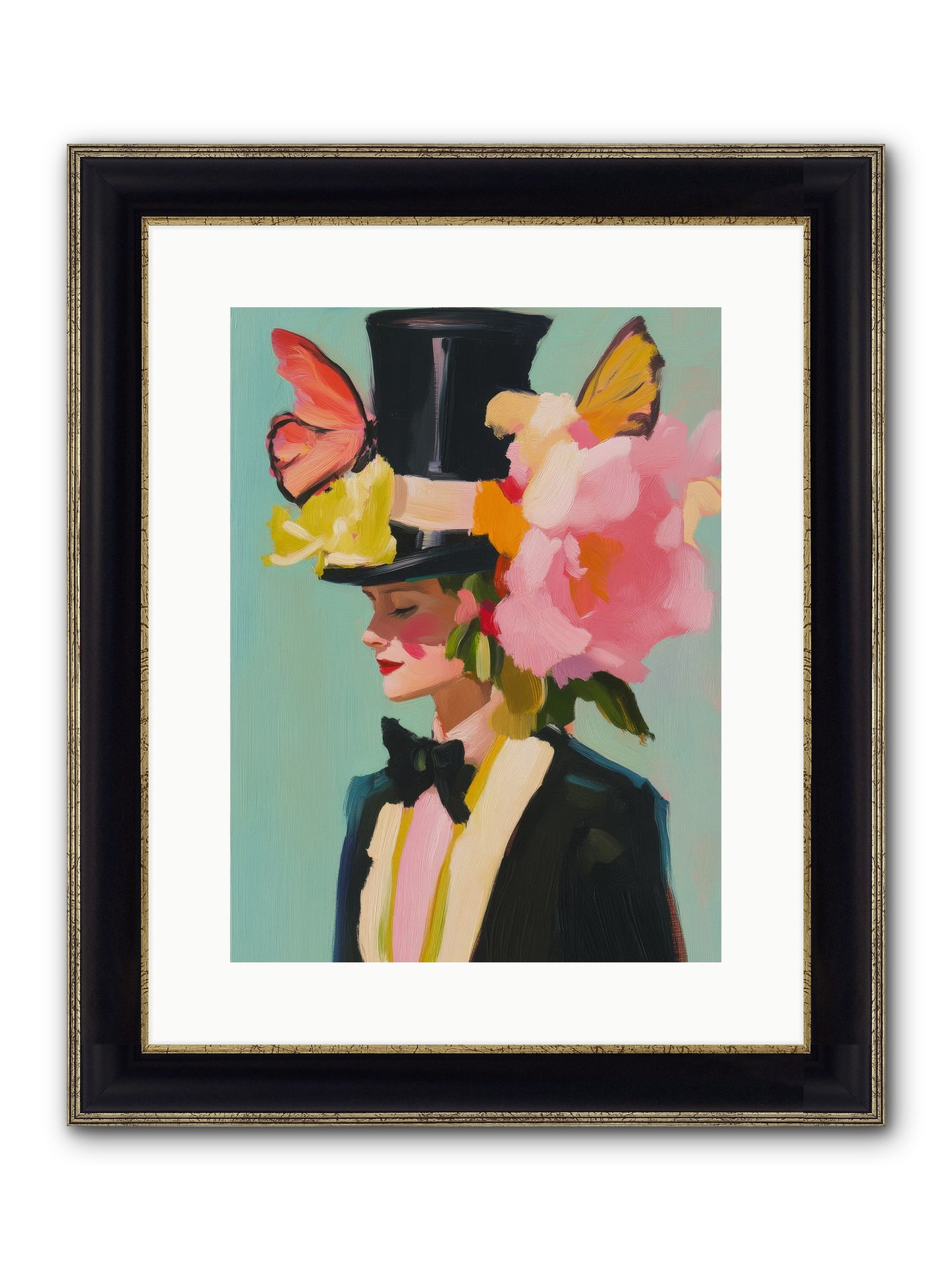 Midnight's Top Edge Framed Print - Black & Gold 12x16