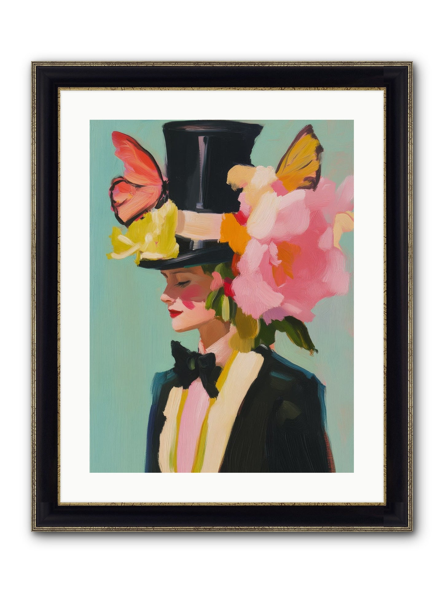 Midnight's Top Edge Framed Print - Black & Gold 18x24