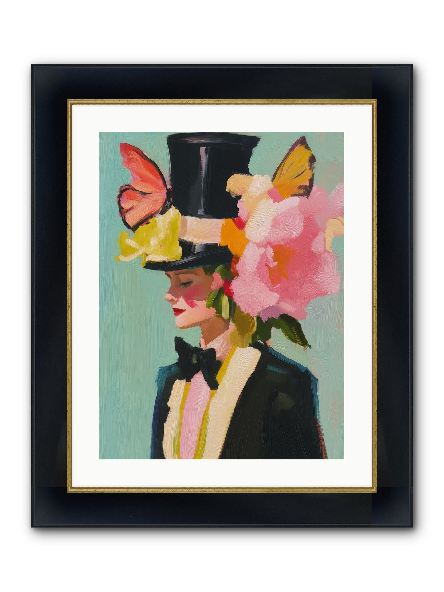 Midnight's Top Edge Framed Print - Wide Black w/Gold 18x24
