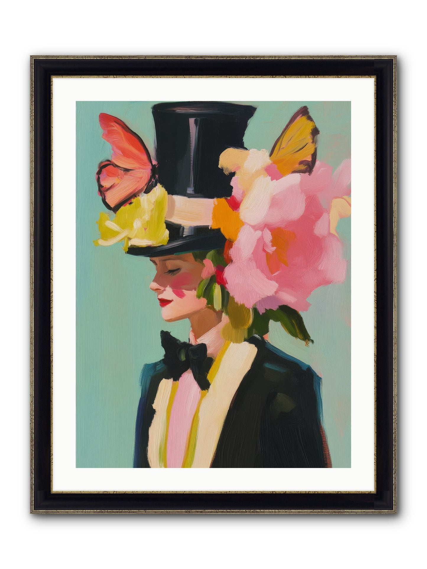 Midnight's Top Edge Framed Print - Black & Gold 24x32