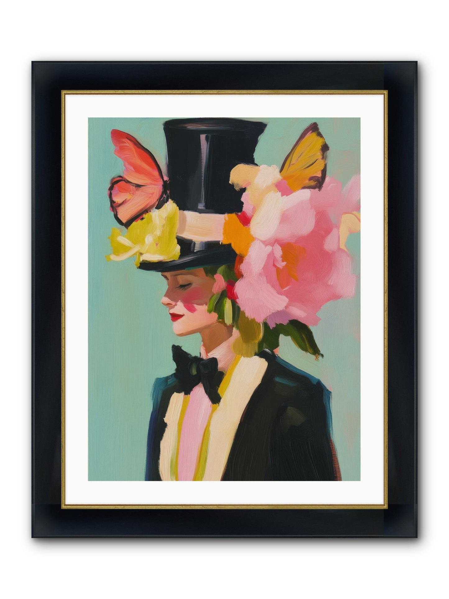 Midnight's Top Edge Framed Print - Wide Black w/Gold 24x32