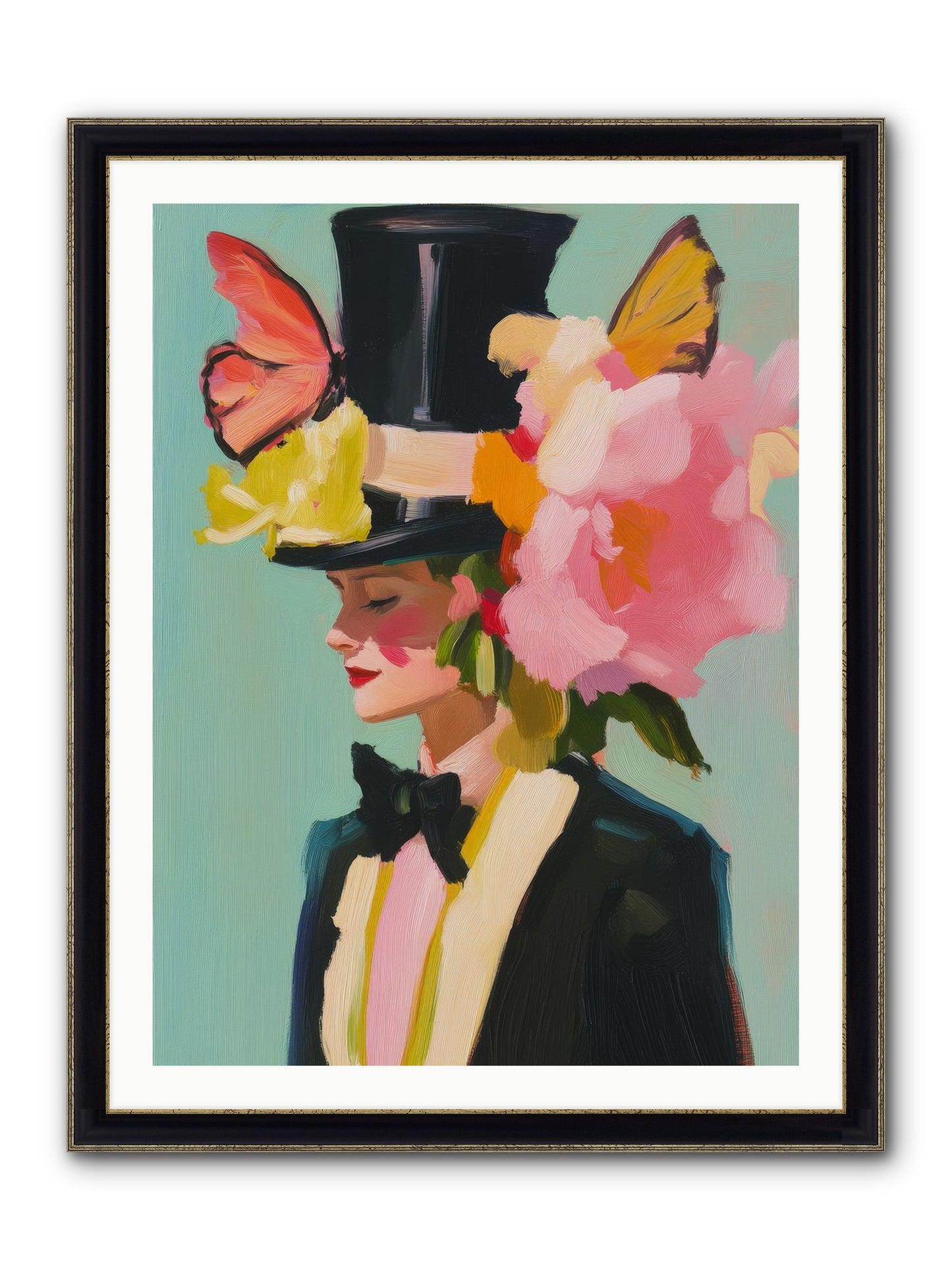 Midnight's Top Edge Framed Print - Black & Gold 30x40