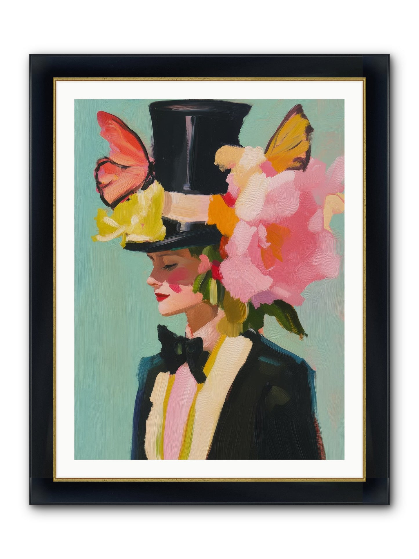 Midnight's Top Edge Framed Print - Wide Black w/Gold 30x40