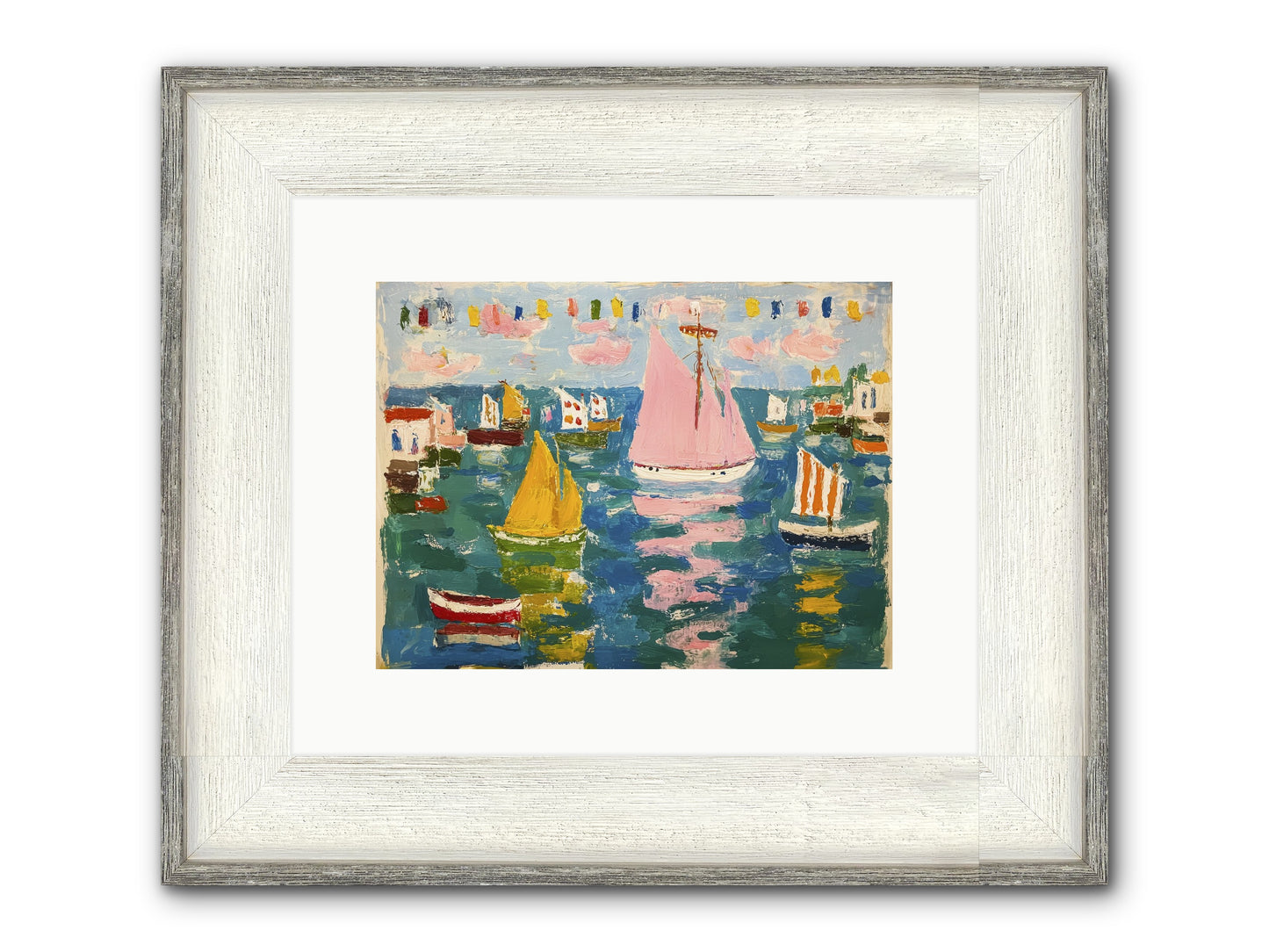 Midnight Sea Magic Framed Print - Driftwood White 12x9