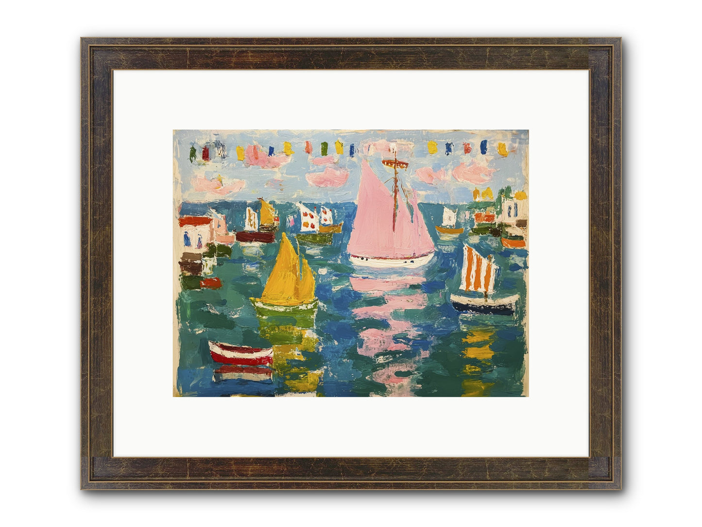 Midnight Sea Magic Framed Print - Slimwoods Black/Gold 12x9