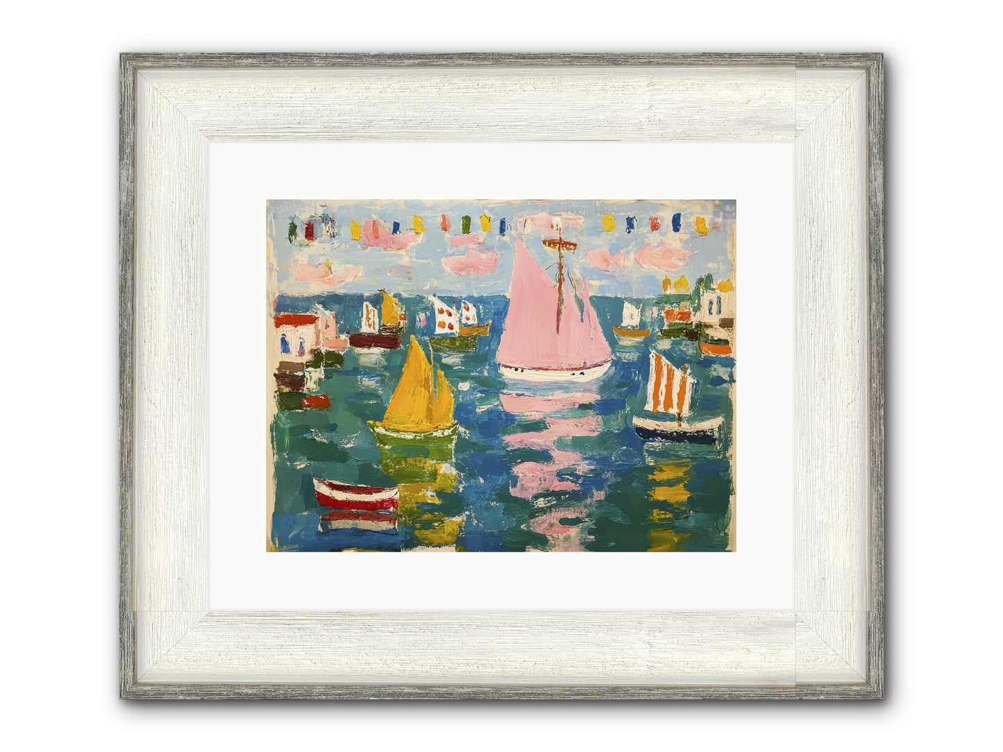 Midnight Sea Magic Framed Print - Driftwood White 16x12