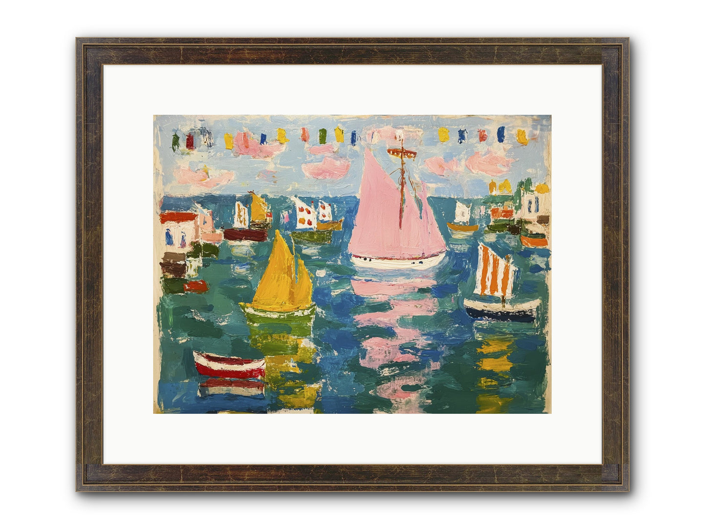 Midnight Sea Magic Framed Print - Slimwoods Black/Gold 16x12