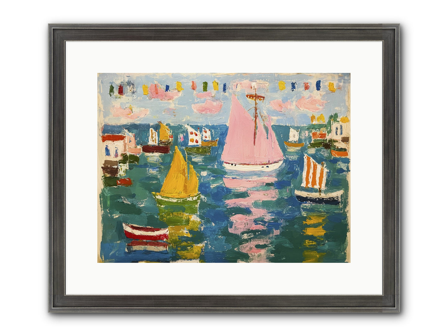 Midnight Sea Magic Framed Print - Slimwoods Black/Silver 16x12