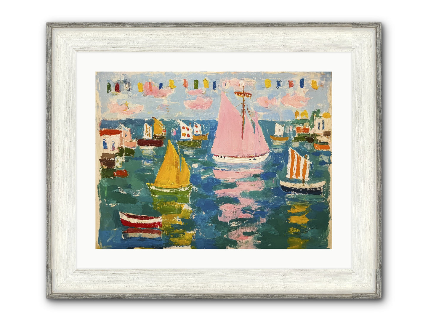 Midnight Sea Magic Framed Print - Driftwood White 24x18
