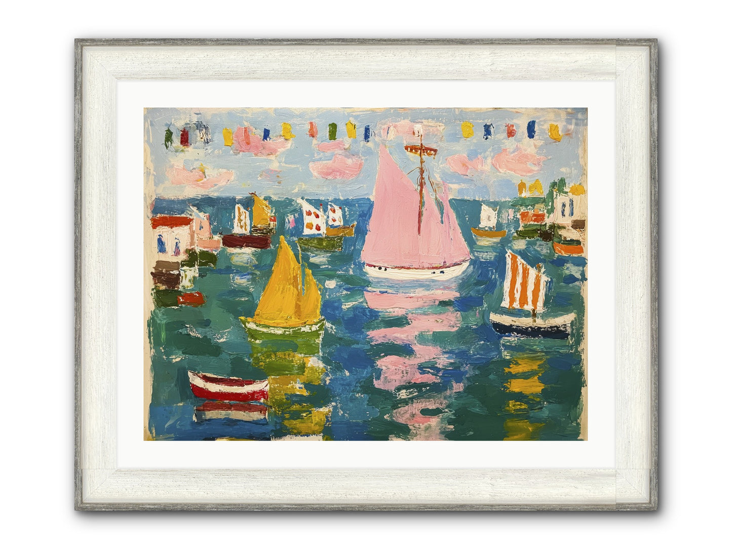 Midnight Sea Magic Framed Print - Driftwood White 32x24