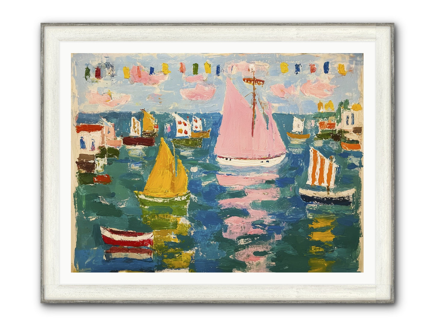 Midnight Sea Magic Framed Print - Driftwood White 48x36