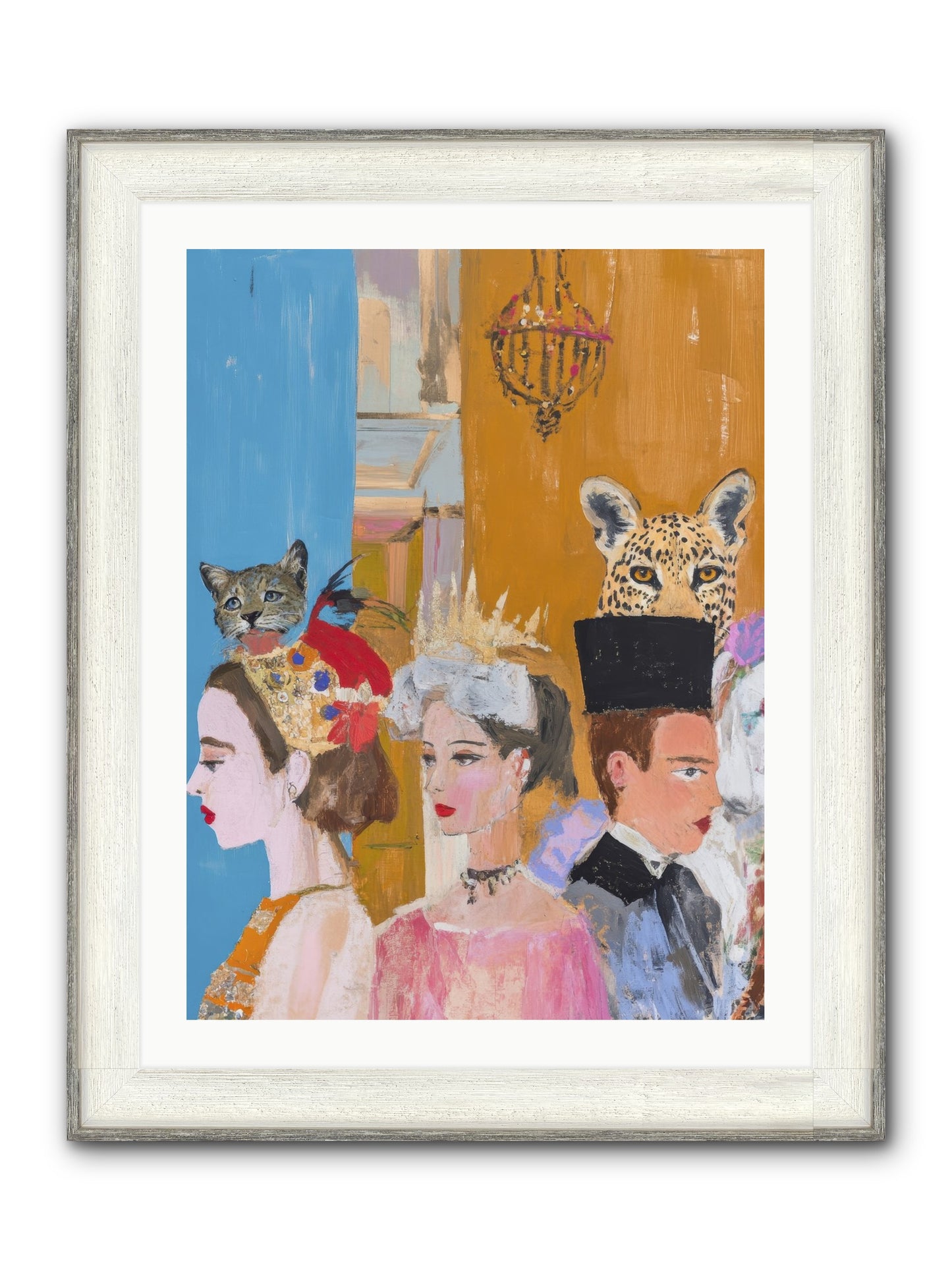 Midnight Theater Guild Framed Print - Driftwood White 24x32