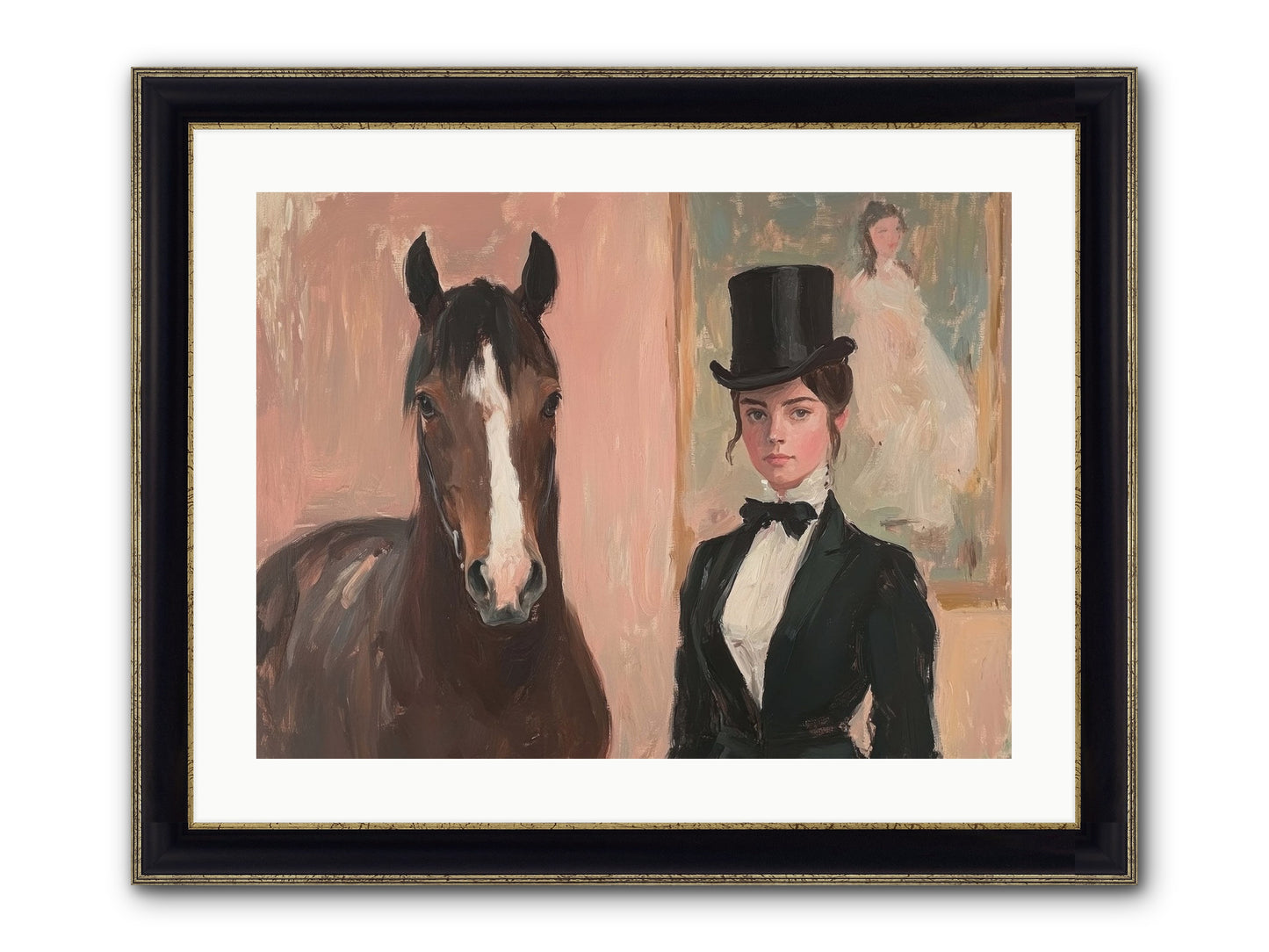 Midnight Wonder Framed Print - Black & Gold 24x18